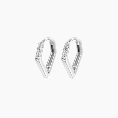 V-Shaped Hoop Earrings in Sterling Silver