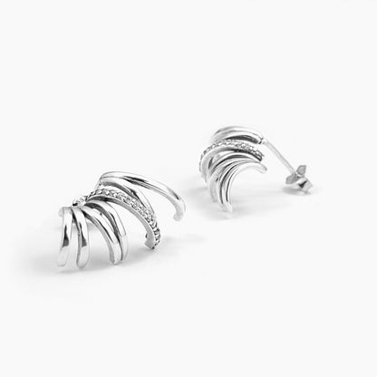 Multilayer Split Hoop Earrings in Sterling Silver