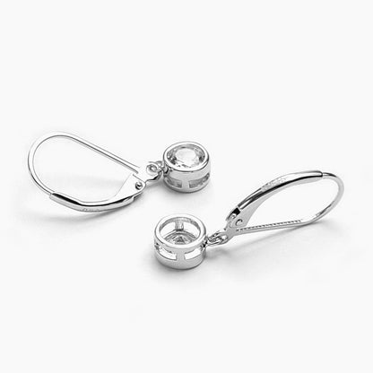 Round Cubic Zirconia Earrings in Sterling Silver