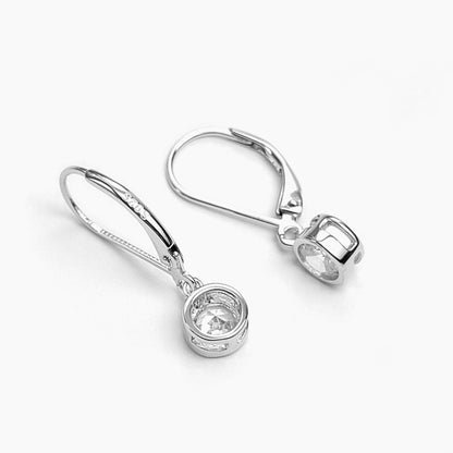Round Cubic Zirconia Earrings in Sterling Silver