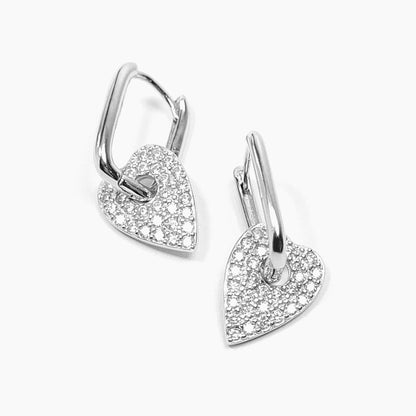 Shimmering Heart Earrings in Sterling Silver