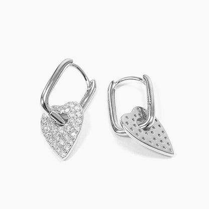 Shimmering Heart Earrings in Sterling Silver