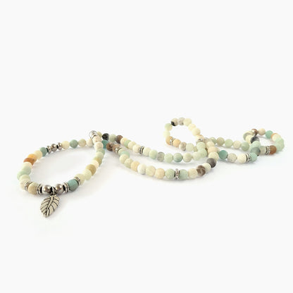 Flower Amazonite Leaf Bracelet