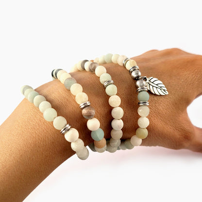 Flower Amazonite Leaf Bracelet